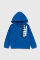 Дитяча бавовняна кофта Guess з капюшоном блакитний N4YQ00.KA6R3.9BYH