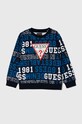 Детски памучен суичър Guess памук тъмносин N4YQ02.KA6R3.9BYH