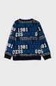 Детски памучен суичър Guess N4YQ02.KA6R3.9BYH тъмносин AW24