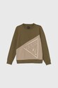 Guess bluza bawełniana dziecięca aplikacja zielony N4YQ04.KA6R4.9BYH