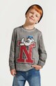 Coccodrillo bluza bawełniana dziecięca nadruk szary ZC4143102ABK