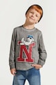 Coccodrillo bluza bawełniana dziecięca nadruk szary ZC4143102ABK