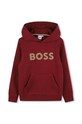 BOSS bluza copii print burgundia J51187.126.150