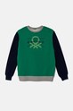 United Colors of Benetton bluza bawełniana dziecięca nadruk zielony 3J68C10JM.G.Seasonal