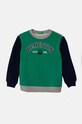 United Colors of Benetton bluza bawełniana dziecięca nadruk zielony 3J70G10F0.P.Seasonal