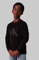 Calvin Klein Jeans sweter bawełniany dziecięcy aplikacja czarny IB0IB02219.104.116.9BYH