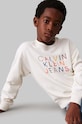 Detská bavlnená mikina Calvin Klein Jeans béžová IB0IB02204.128.176.9BYH