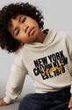 Dětská mikina Calvin Klein Jeans nášivka béžová IB0IB02334.9BYH