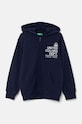 United Colors of Benetton bluza bawełniana dziecięca z kapturem granatowy 3J68C503X.G.Seasonal