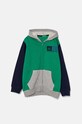 United Colors of Benetton bluza bawełniana dziecięca z kapturem zielony 3J68C503X.G.Seasonal