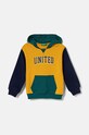 Детская хлопковая кофта United Colors of Benetton с капюшоном жёлтый 3J68G200Q.P.Seasonal