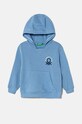 Дитяча бавовняна кофта United Colors of Benetton з капюшоном блакитний 3J68G200Q.P.Seasonal