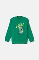 United Colors of Benetton bluza bawełniana dziecięca nadruk zielony 3FWYG10FN.P.Seasonal