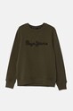 Дитяча бавовняна кофта Pepe Jeans NEW LAMONTY CREW без капюшона зелений PB581613