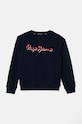 Pepe Jeans bluza bawełniana dziecięca NEW LAMONTY CREW aplikacja granatowy PB581613