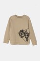 Dětská bavlněná mikina Guess bez kapuce béžová N4BQ00.KAD74.9BYH