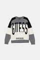 Detská bavlnená mikina Guess nášivka sivá N4BQ10.KAX73.9BYH