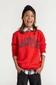 Dětská bavlněná mikina Coccodrillo s kapucí červená ZC4132303VBA