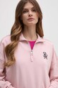 Βαμβακερή μπλούζα Tommy Hilfiger ροζ WW0WW43337
