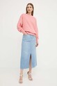 BOSS Orange bluza bawełniana 50519525 różowy AW24