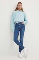 Hugo Blue hanorac de bumbac 50520122 albastru AW24