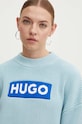 Βαμβακερό πουλόβερ Hugo Blue μπλε 50514300