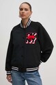 Dkny kurtka bomber bez kaptura czarny D2E4A109