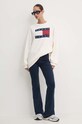 Tommy Jeans bluza bawełniana DW0DW18623 beżowy AW24