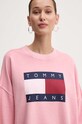 Tommy Jeans bluza bawełniana różowy DW0DW18623