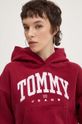 Бавовняна кофта Tommy Jeans бордо DW0DW19291