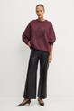 Pinko bluza bawełniana bordowy 104387.A27V