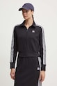 Mikina adidas Originals Knitted Track Top bez kapucne čierna IY7278