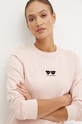 Bavlněná mikina Karl Lagerfeld růžová 245W1813