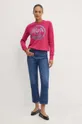 Хлопковая кофта Versace Jeans Couture 77HAIT02.CF01T розовый AW24