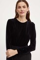 Armani Exchange body welurowe regular czarny 6DYMBD.YJ9WZ