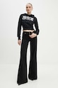 Βαμβακερή μπλούζα Versace Jeans Couture 77HAIE07.CF00E μαύρο AW24