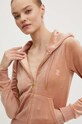 Dukserica od velura Juicy Couture ROBERTSON GOLD bež JCAP176G.681