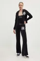 Juicy Couture velúr pulóver RENAISSANCE ROBYN HOODIE fekete