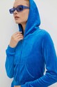 Velurová mikina Juicy Couture HERITAGE ROBYN JCSEBJ007.233 modrá