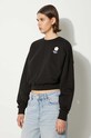 Хлопковая кофта Kenzo Flower Boke 2.0 Cropped Sweat чёрный FE62SW1664MI.99J