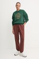 Βαμβακερή μπλούζα New Balance WT43553NWG πράσινο AW24
