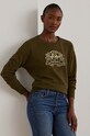 Бавовняна кофта Lauren Ralph Lauren без капюшона зелений 200951351