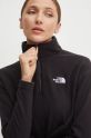 Спортен суичър The North Face 100 Glacier Cropped 1/4 Zip черен NF0A855N4H01