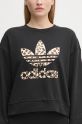 Βαμβακερή μπλούζα adidas Originals Leopard Sweat μαύρο IW8480