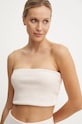 adidas Originals top Femme Galore Rib Tube Top aplikacja beżowy JN3025