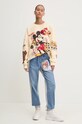 Бавовняна кофта Desigual MICKEYOVERSIZE 24WWSK35 бежевий AW24