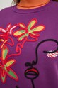 Βαμβακερή μπλούζα Desigual LADY 24WWSK16 μωβ