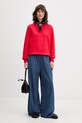 Tommy Jeans bluza damska z bawełny DW0DW19959 czerwony SS26