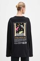 Бавовняний лонгслів Moschino Jeans 1219.8733 чорний AW24