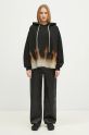 Rick Owens cotton sweatshirt Crater Hoodie DS02D2221.FSUN black